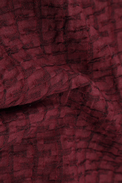 Textured Burgundy Linen Scarf 4