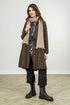 Flared Truffle Brown Checkered Linen Cotton Jacket 1