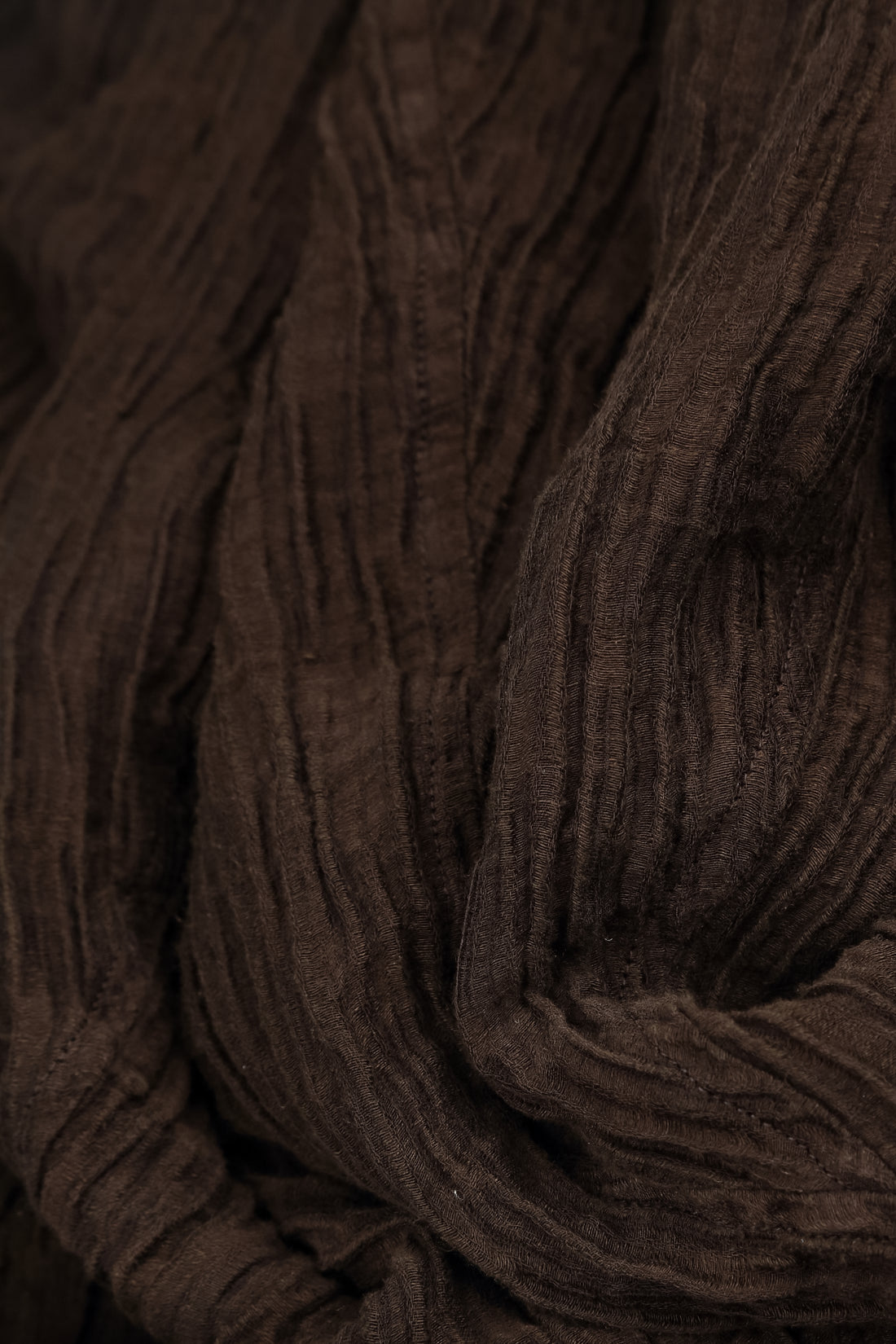 Flared Truffle Brown Crinkled Silk Skirt 6
