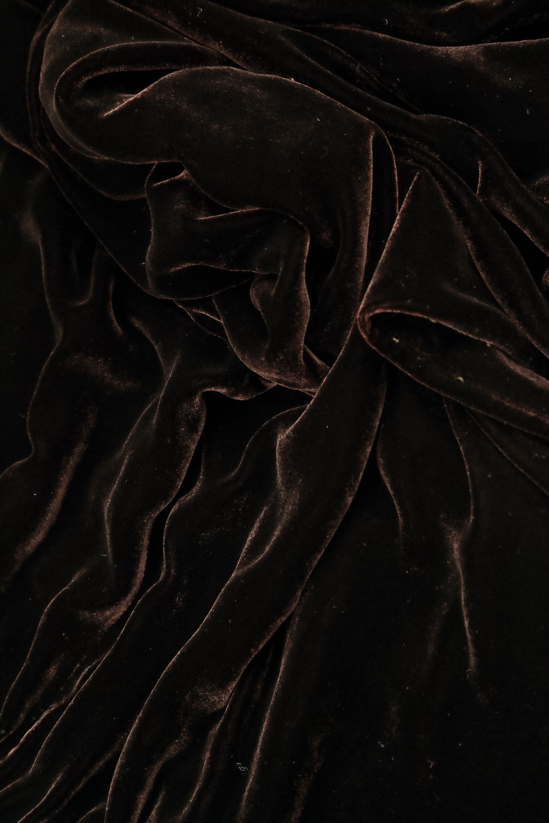 Flared Truffle Brown Silk Velvet Dress 5