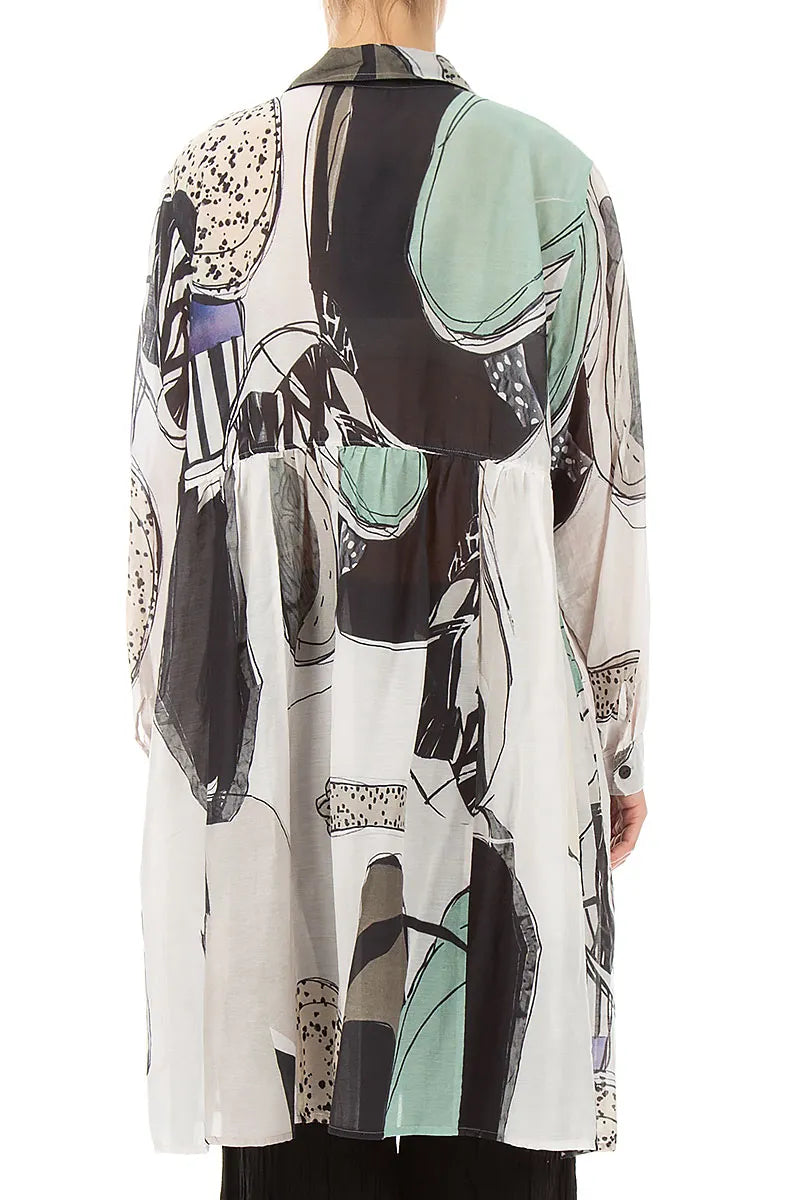 Flared Tumbled Stone Silk Cotton Jacket 2