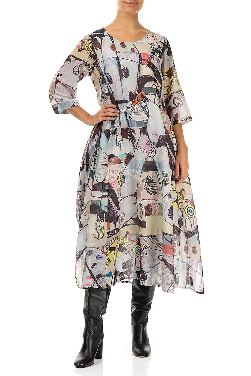 Floaty Artful Elements Silk Cotton Dress 4