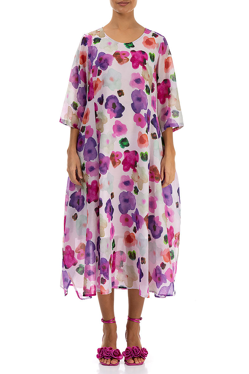 Floaty Blossom Silk Cotton Dress