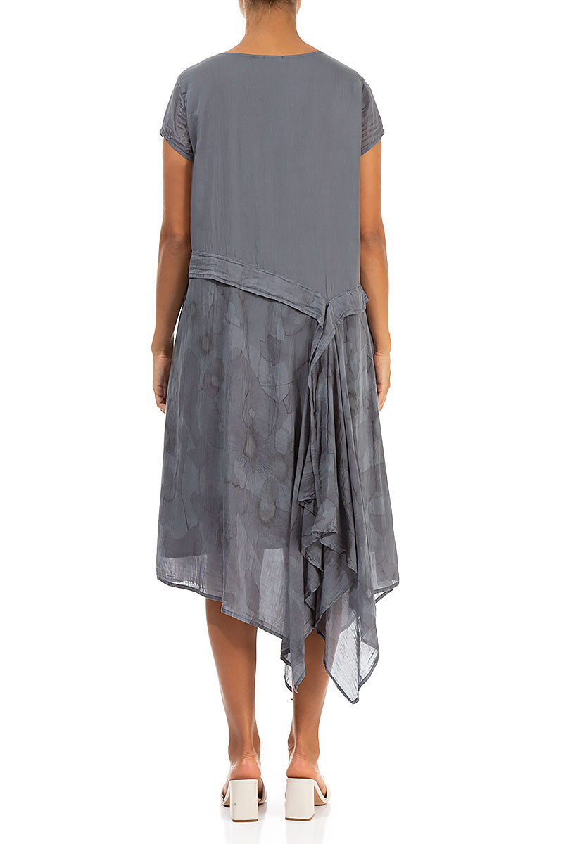Floaty Camomile Storm Grey Silk Cotton Dress