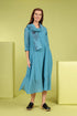 Half Sleeves Floaty Denim Silk Cotton Dress 1