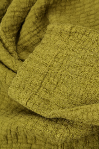 Floaty Golden Lime Textured Linen Dress