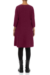 Floaty Magenta Textured Linen Dress 2