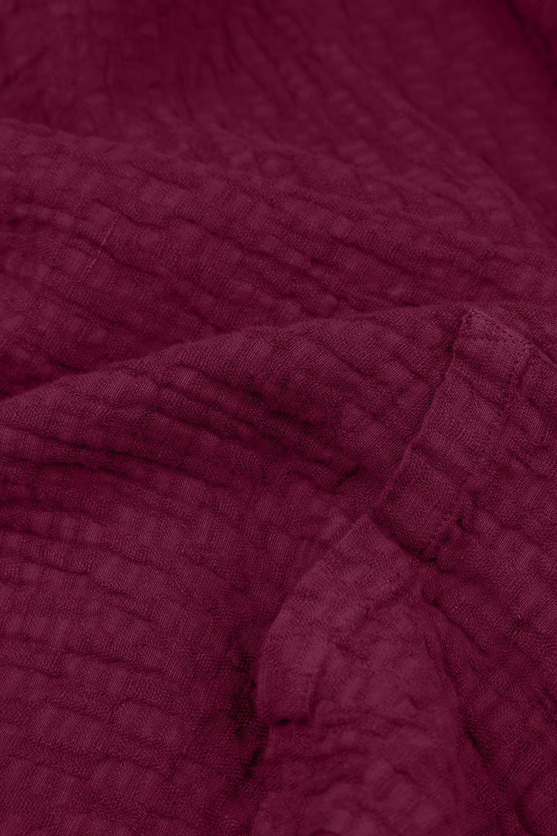 Floaty Magenta Textured Linen Dress 5