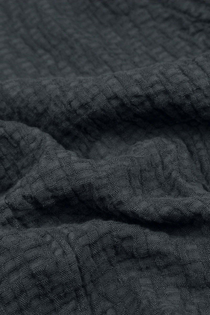 Floaty Slate Textured Linen Dress 5