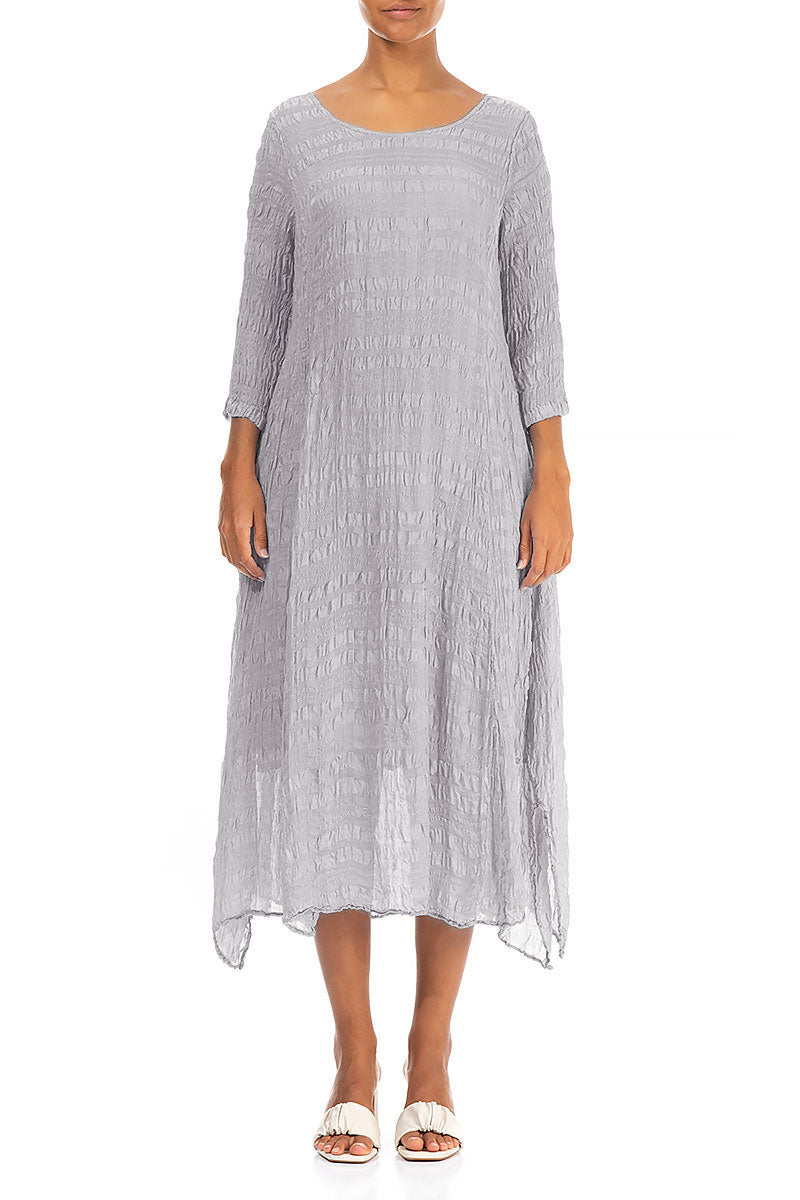 Floaty Textured Lilac Grey Silk Dress