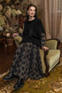 Floral Lace Black Cotton Maxi Dress 1