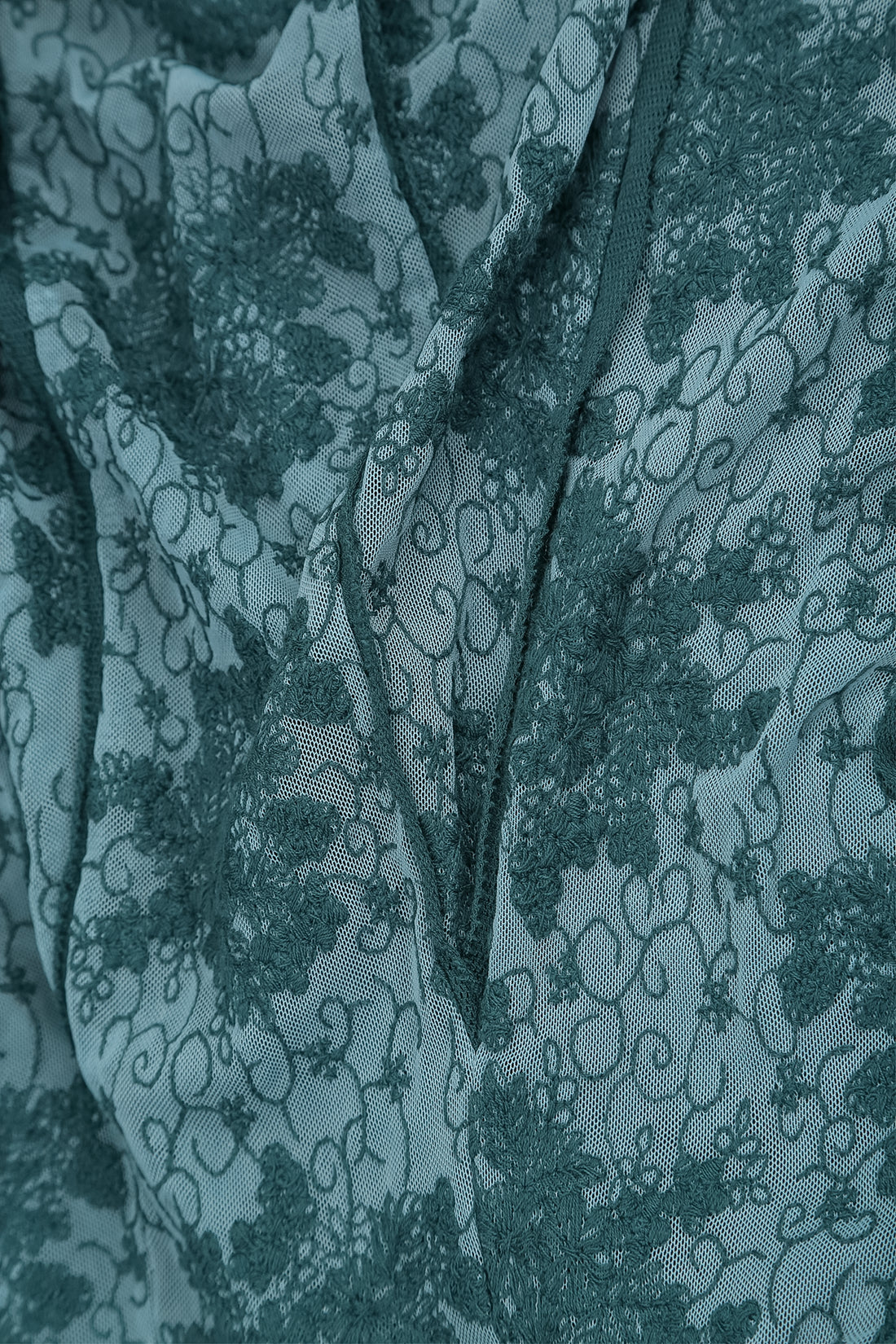 Floral Lace Deep Turquoise Cotton Maxi Dress 6