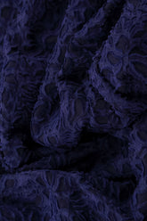 Floral Texture Layered Royal Purple Silk Dress 5