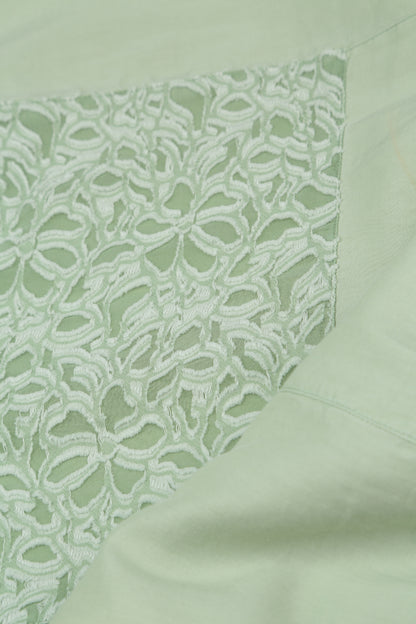 Floral Texture Mint Silk Cotton Dress 5