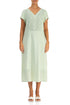 Floral Texture Mint Silk Cotton Dress 1