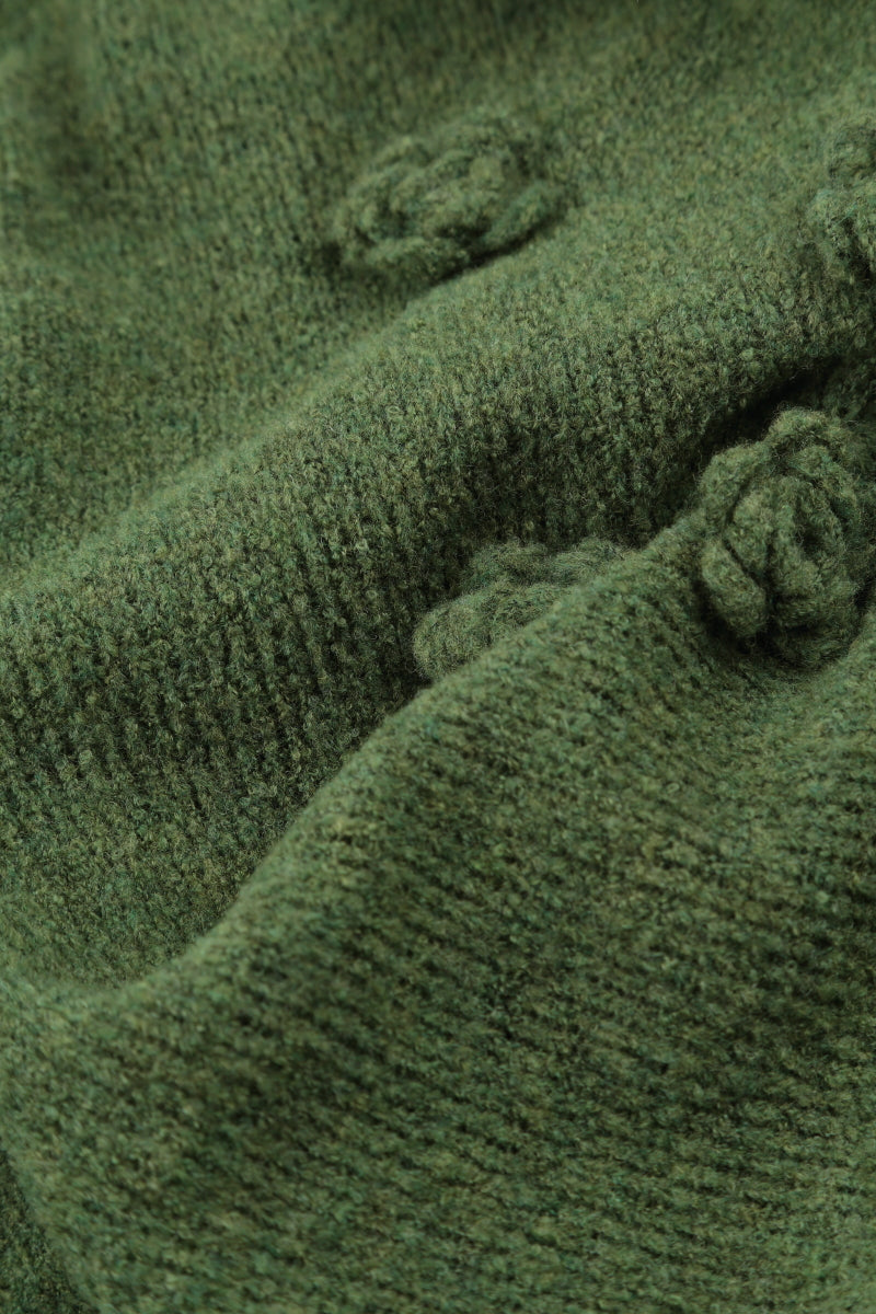 Flowers Dark Sage Wool Sweater 5