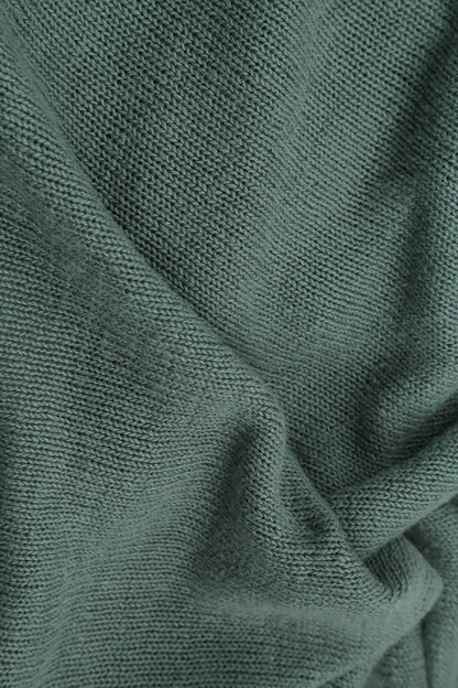 Pull en lin sauge décoré de fleurs