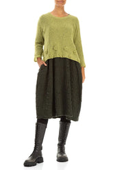 Flowers Golden Lime Wool Sweater 4