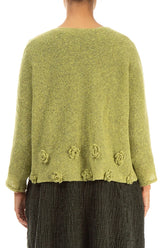 Flowers Golden Lime Wool Sweater 2