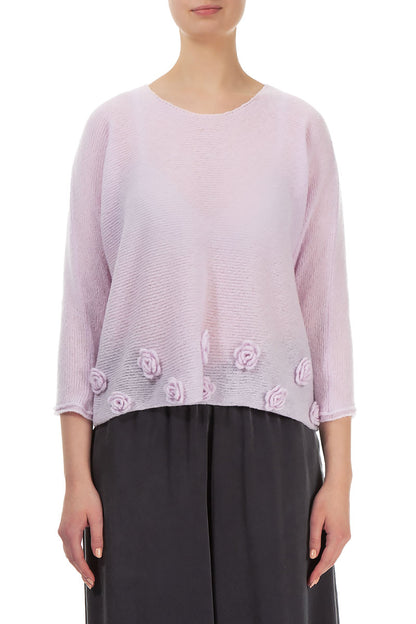 Flowers Light Pink Wool Sweater 1