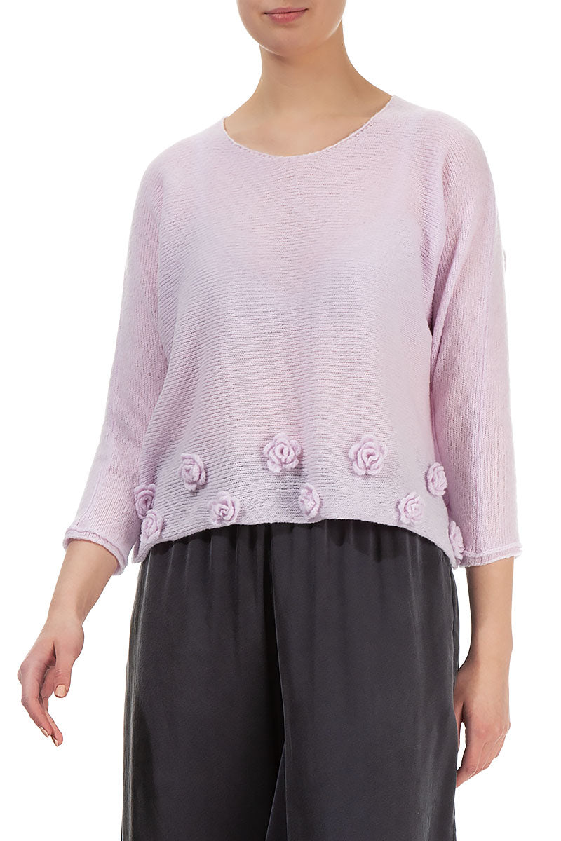 Flowers Light Pink Wool Sweater 3