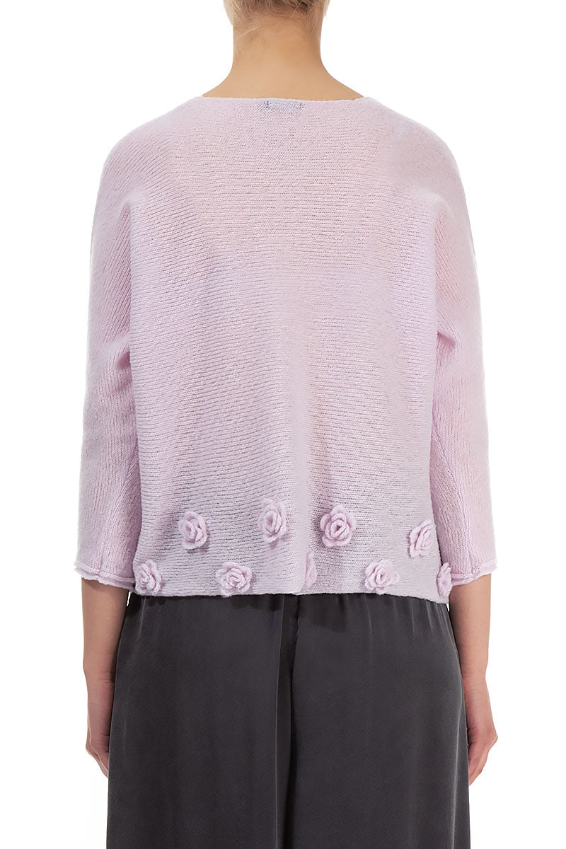 Flowers Light Pink Wool Sweater 2