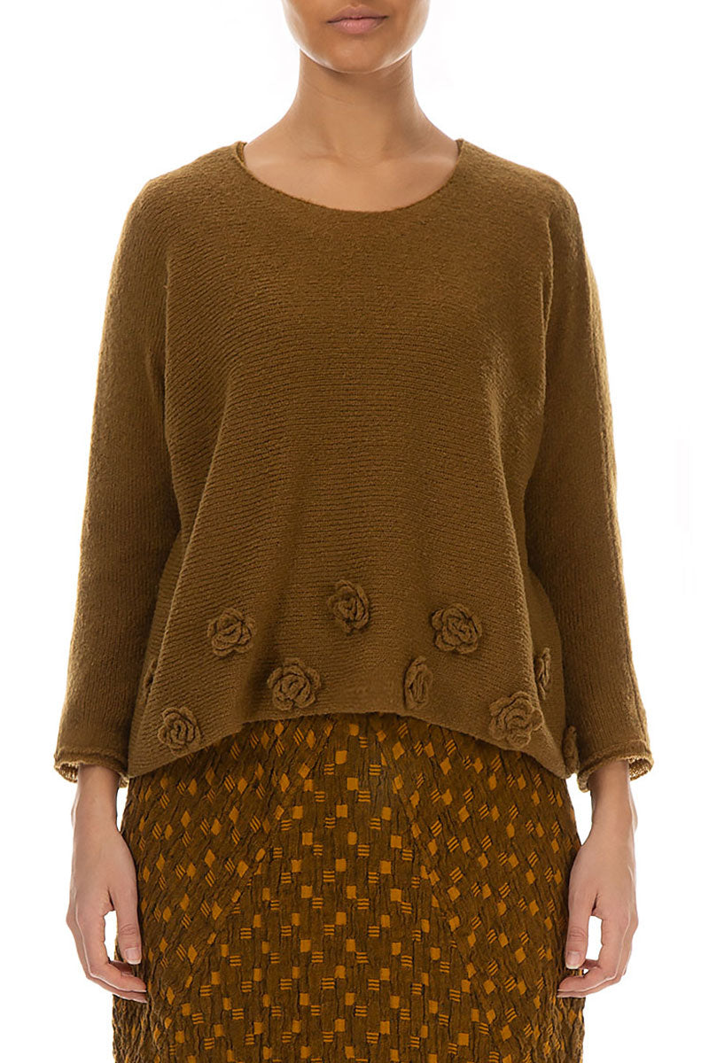 Flowers Mustard Wool Sweater