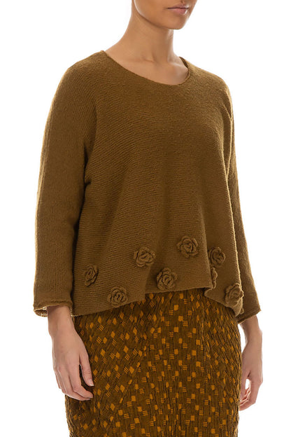 Flowers Mustard Wool Sweater