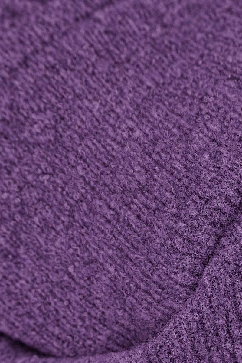 Flowers Purple Wool Sweater