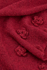 Flowers Ruby Red Wool Sweater 5