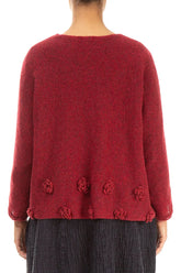 Flowers Ruby Red Wool Sweater 2