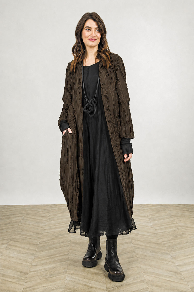 Flowing Black Silk Chiffon Dress