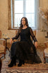 Flowing Black Silk Chiffon Dress 1