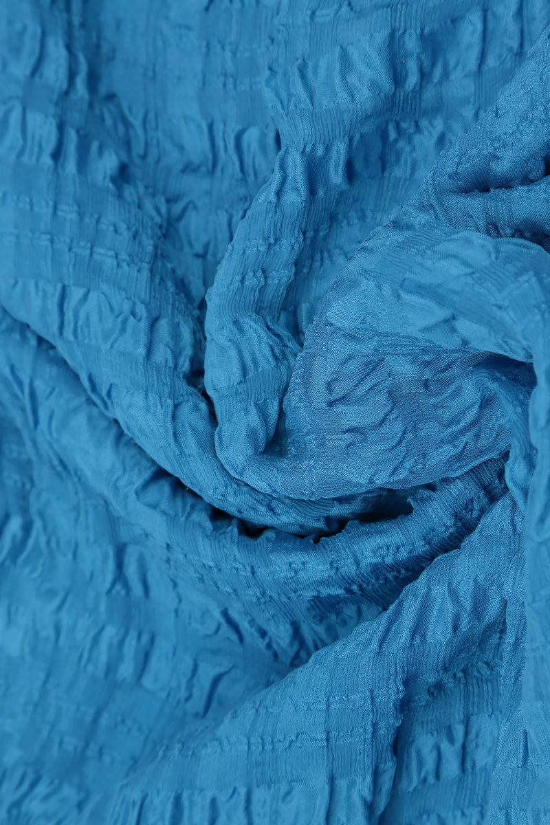 Robe fluide en soie superposée bleu cobalt