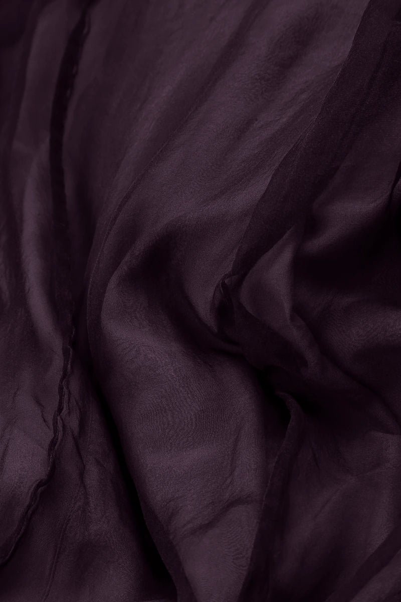 Flowing Deep Plum Silk Chiffon Dress