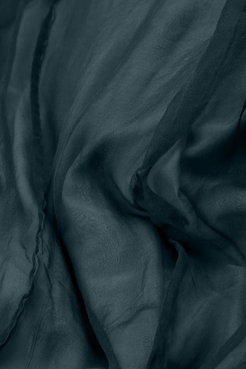 Flowing Deep Turquoise Silk Chiffon Dress