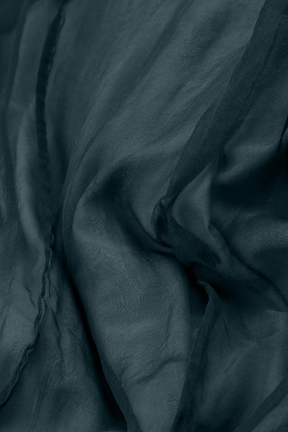 Flowing Deep Turquoise Silk Chiffon Dress