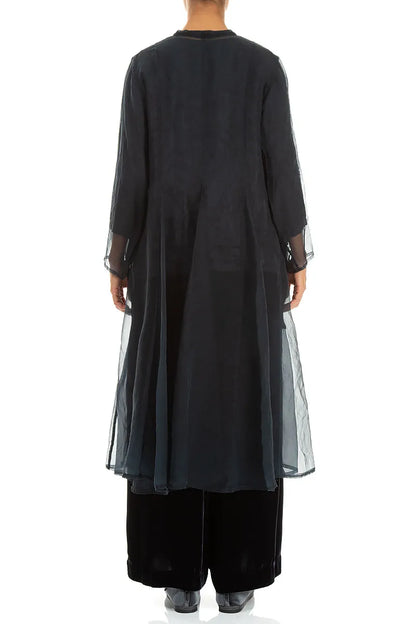 Flowing Deep Turquoise Silk Chiffon Jacket