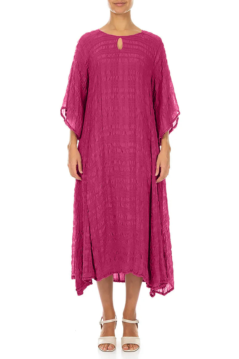 Robe superposée en soie fuchsia fluide
