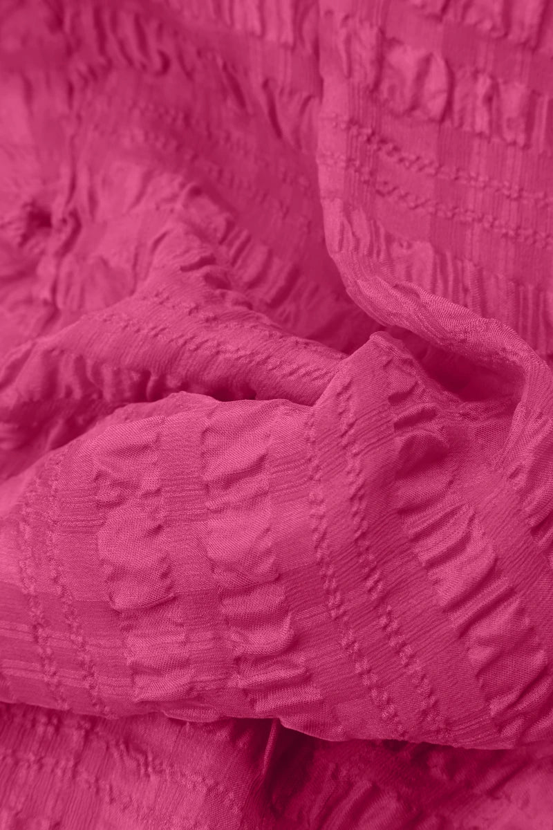 Robe superposée en soie fuchsia fluide