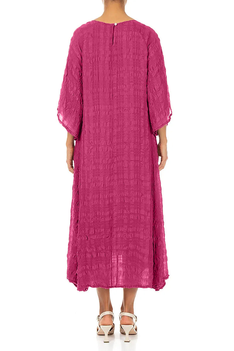 Robe superposée en soie fuchsia fluide