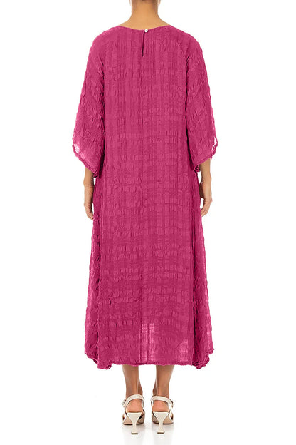 Robe superposée en soie fuchsia fluide