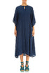 Flowing Navy Layered Silk Dress 1
