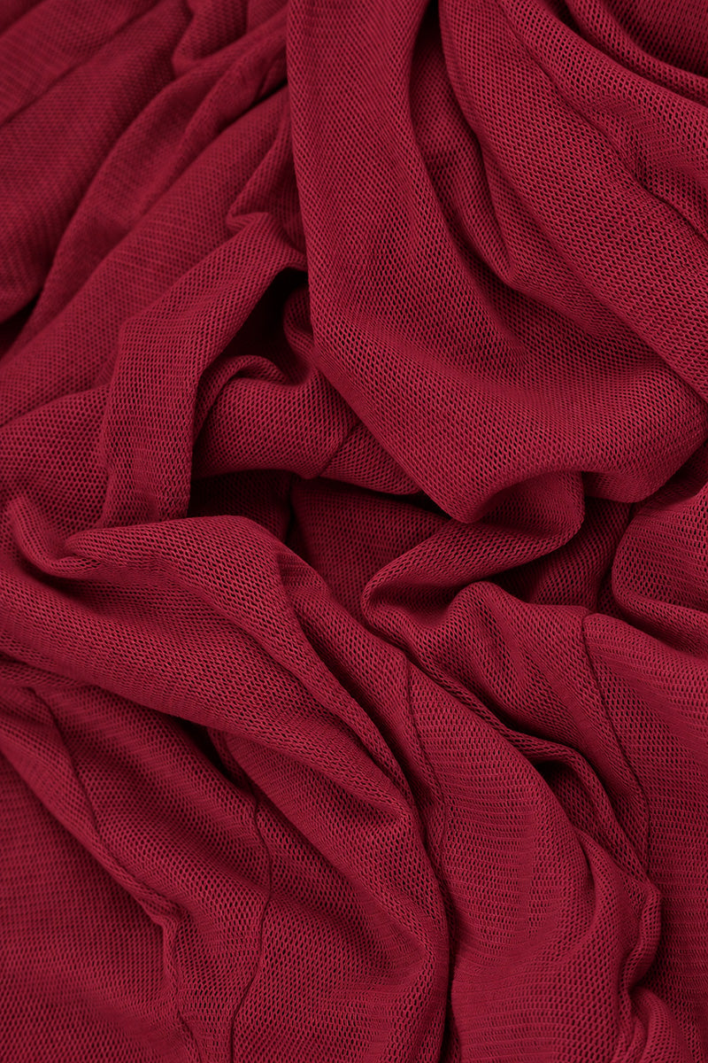 Flowing Ruby Mesh Soft Cotton Dress 6