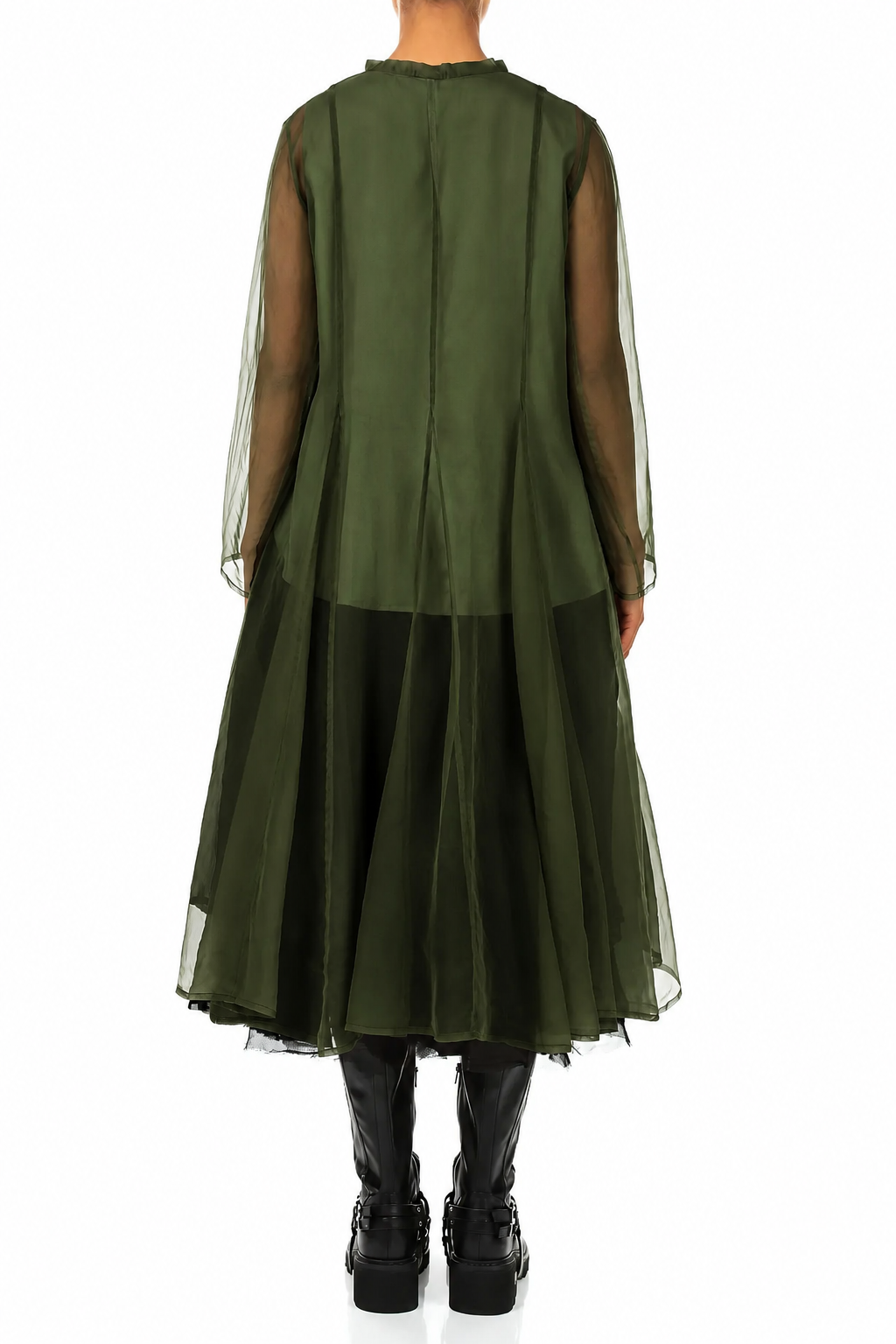 Flowing Shamrock Green Silk Chiffon Jacket 2