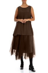 Flowy Aged Copper Silk Chiffon Skirt 4
