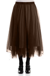 Flowy Aged Copper Silk Chiffon Skirt 1