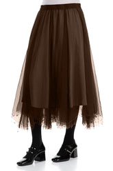 Flowy Aged Copper Silk Chiffon Skirt 3