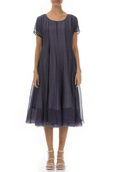 Flowy Amethyst Silk Chiffon Dress 1