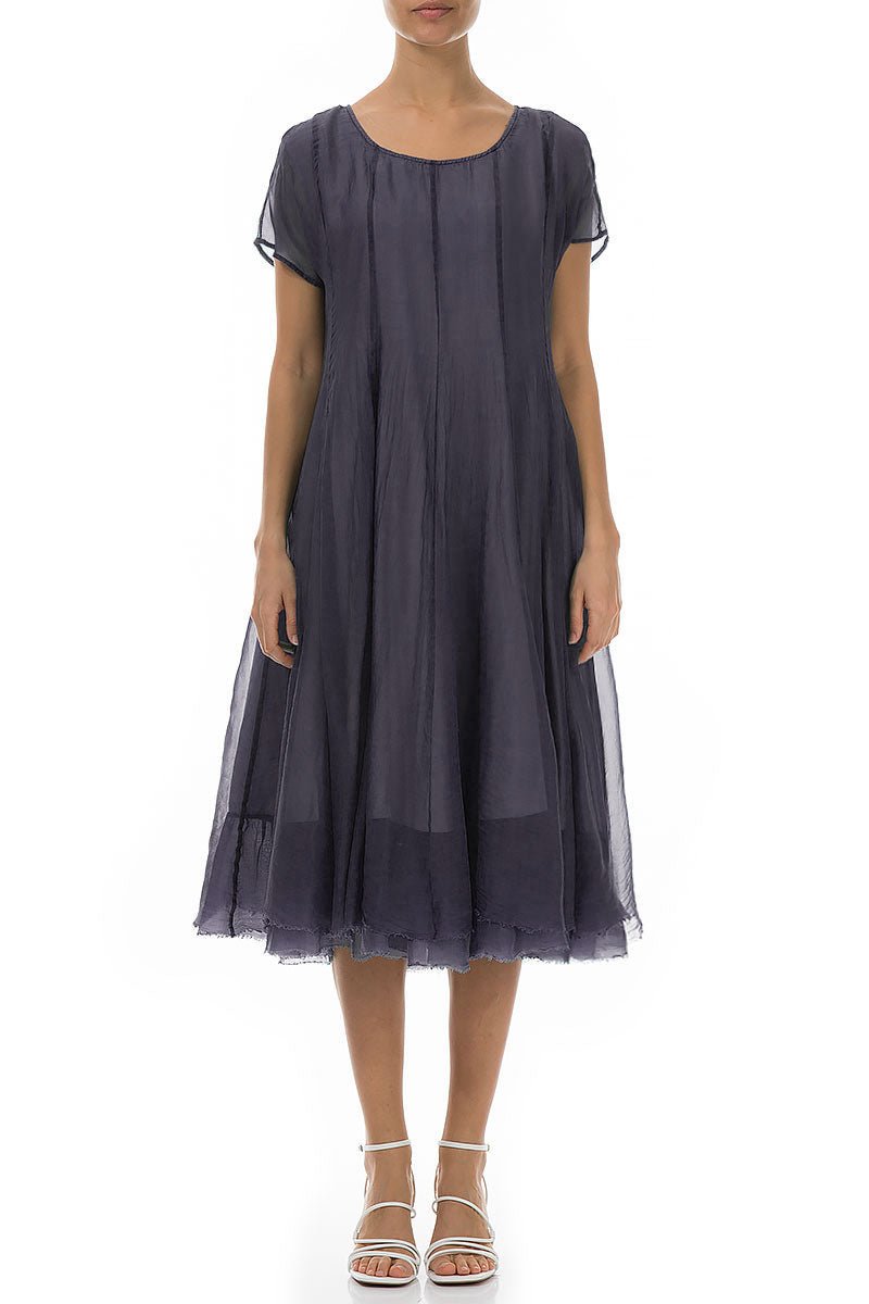 Flowy Amethyst Silk Chiffon Dress 1